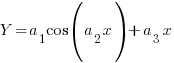 Y={a_1cos(a_2x)+a_3x} Y={a_1cos(a_2x)+a_3x}